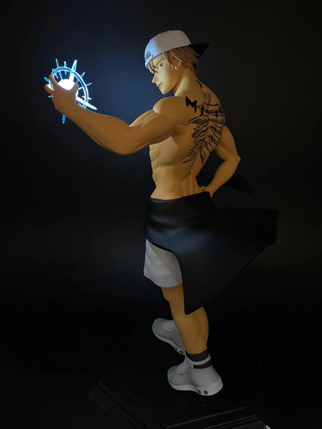 Urek Mazino custom anime figure with illuminated LED wing plinth